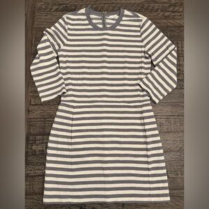 Gap Ponte Knit Midi Length Striped Dress